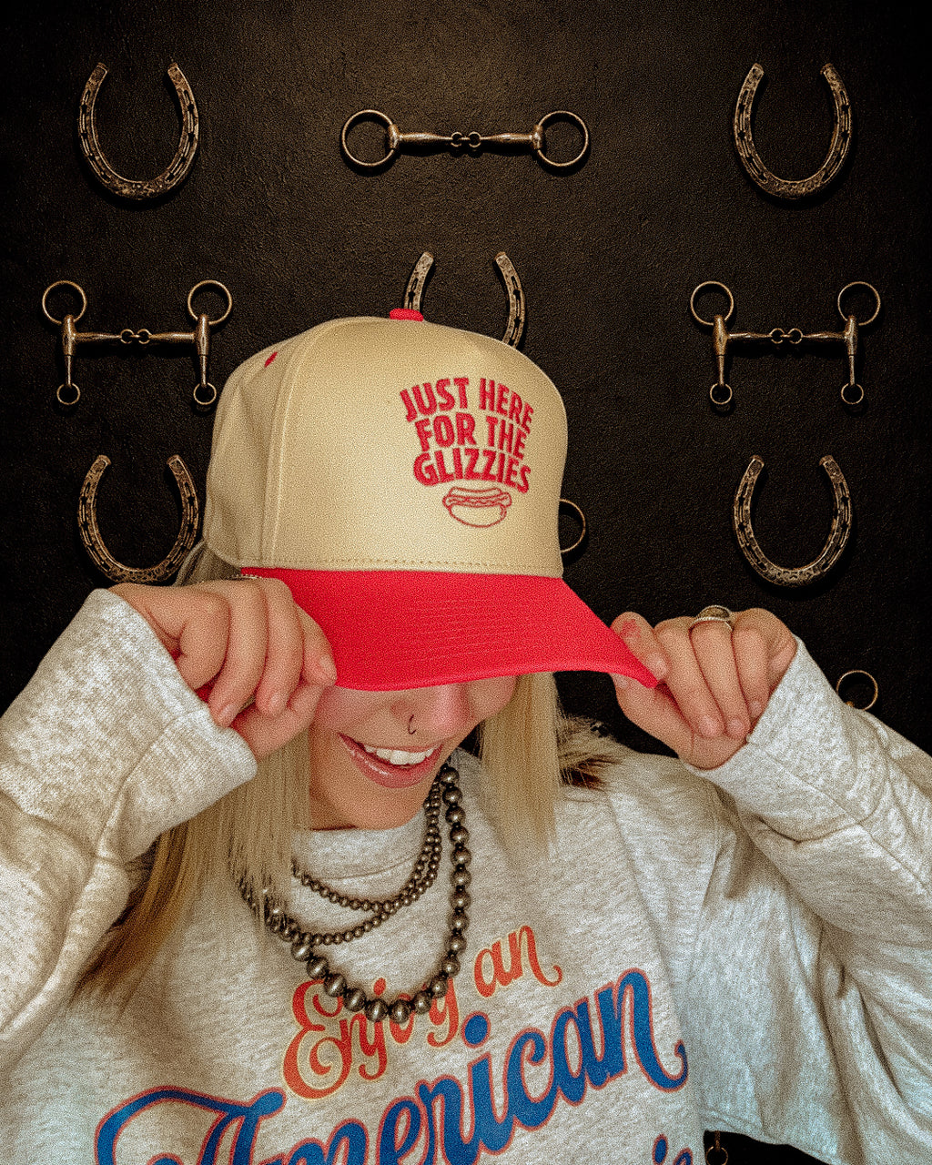 Here For The Glizzies Trucker Hat