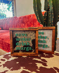 Save Water Drink Margs Framed Cowhide Sign