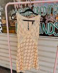 Rope Print Lace Trim Mini Dress