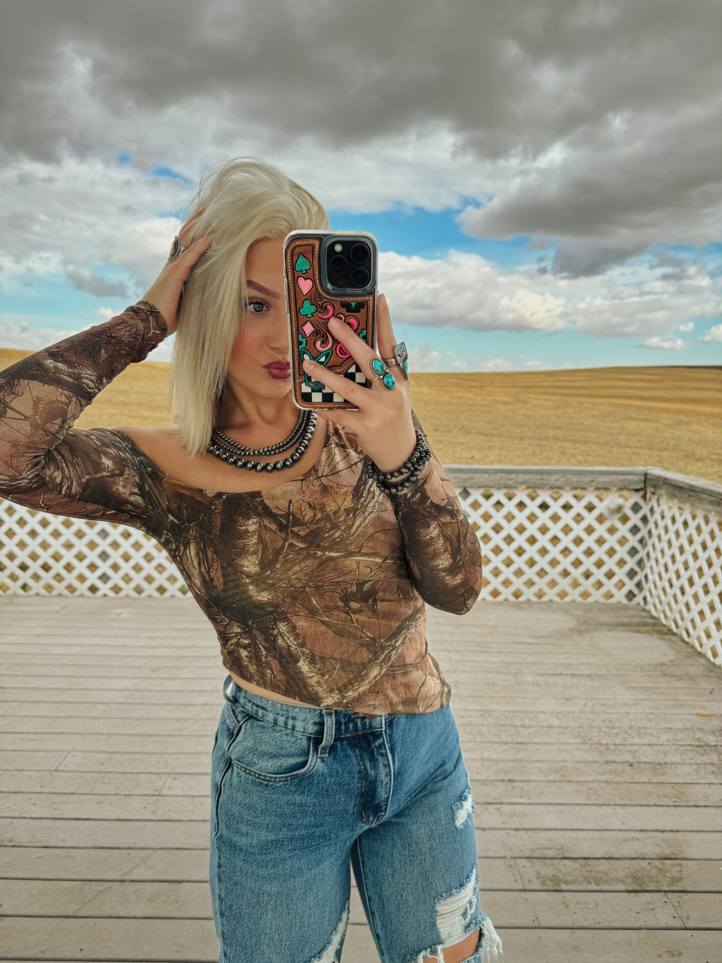 REMIA CAMO ASYMMETRICAL TOP