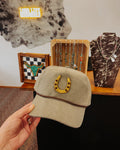 Gold Horseshoe Canvas Trucker Hat