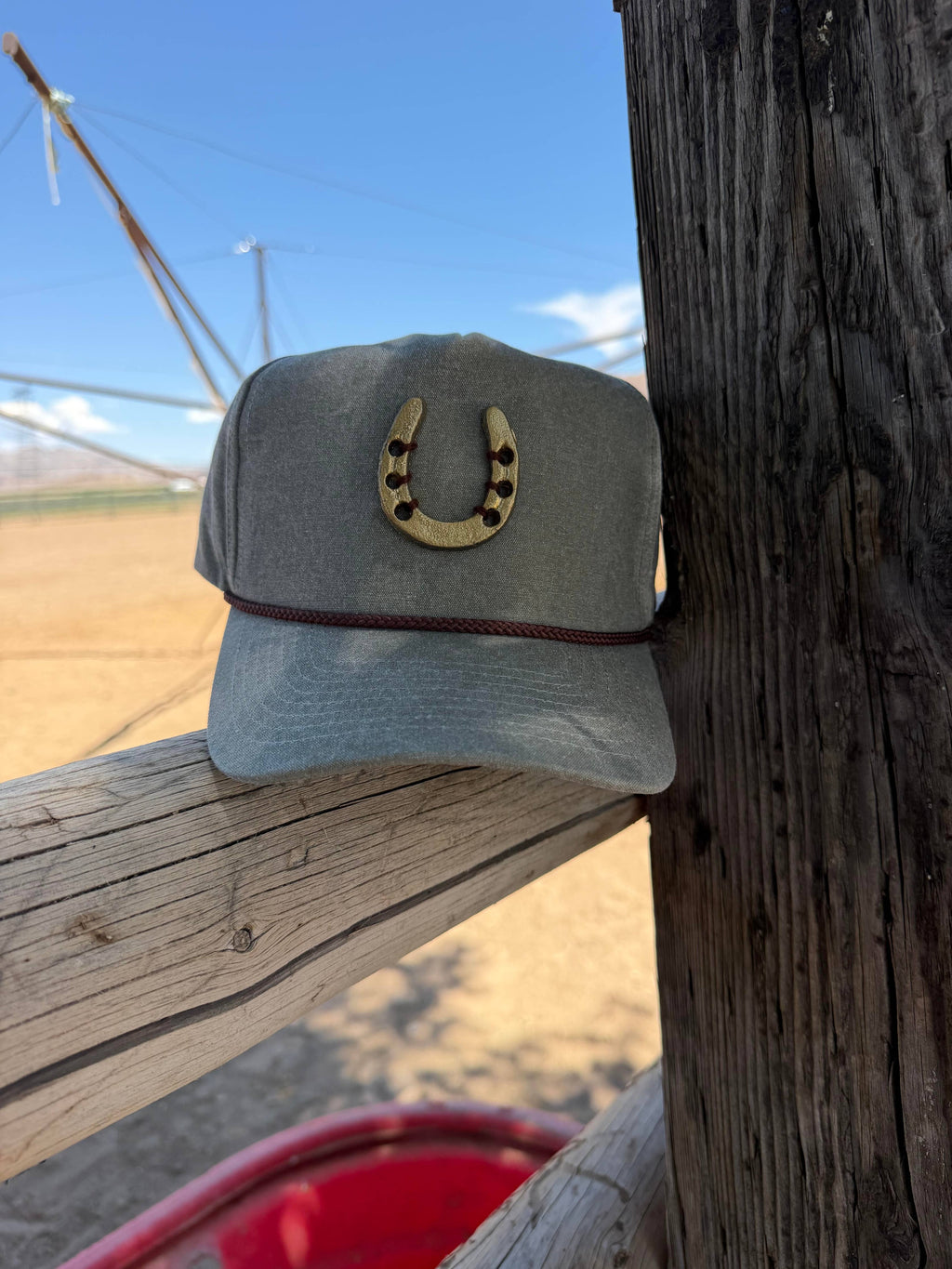 Gold Horseshoe Canvas Trucker Hat