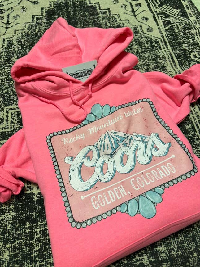 Pink Rocky Waterr Western Hoodie 