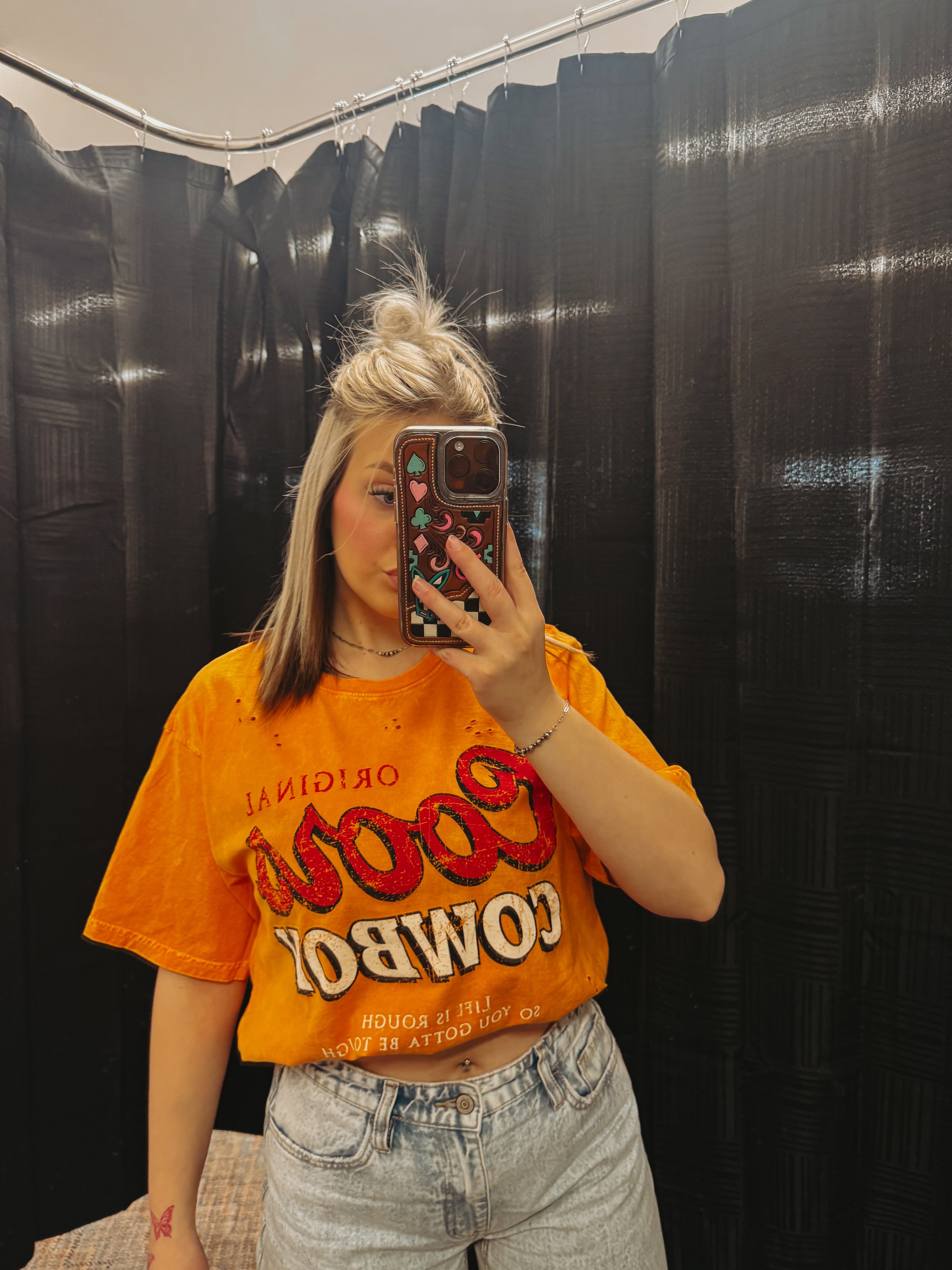 Coors Cowboy Distressed Tee Orange