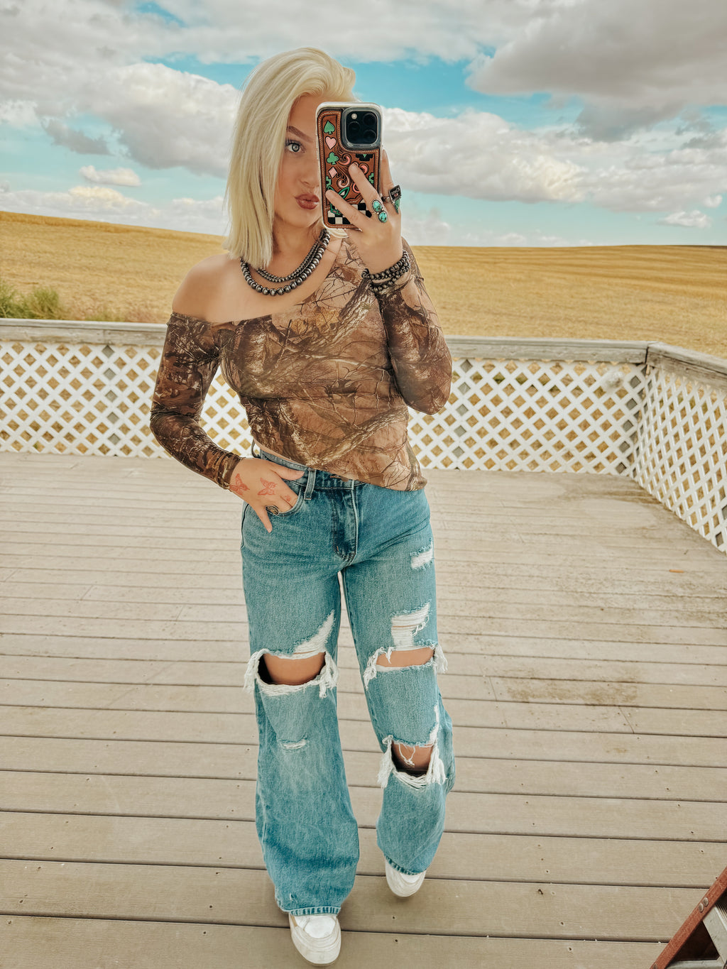 REMIA CAMO ASYMMETRICAL TOP