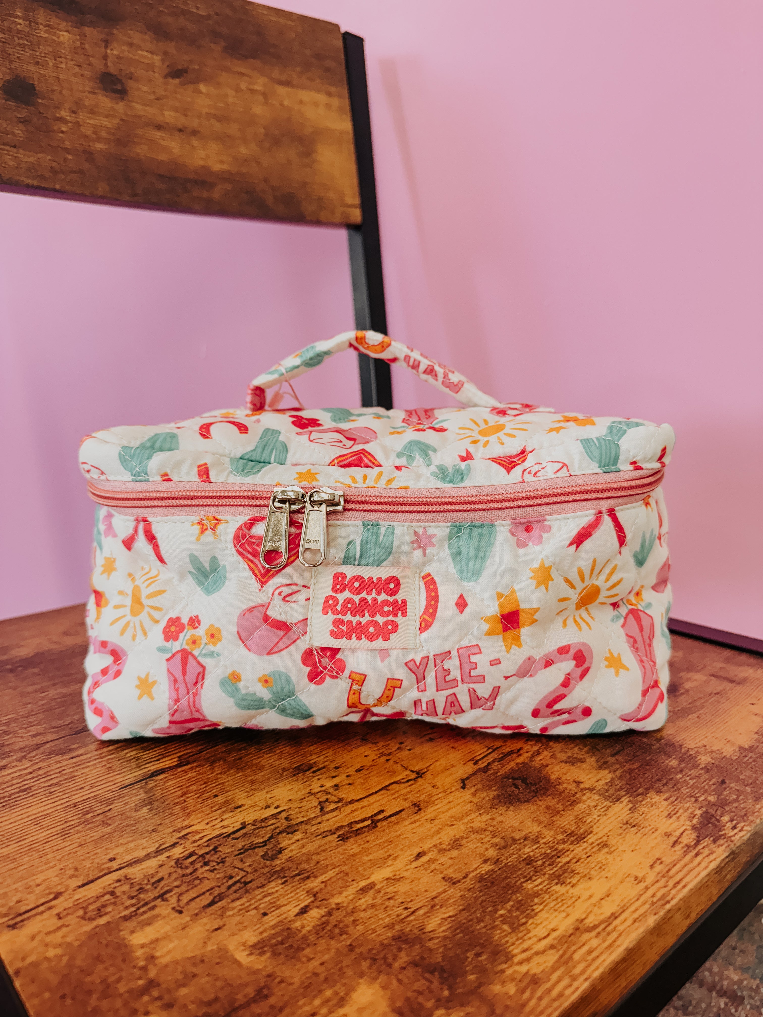 Quilted Western Makeup Bag | Cowgirl Cosmetic Bag