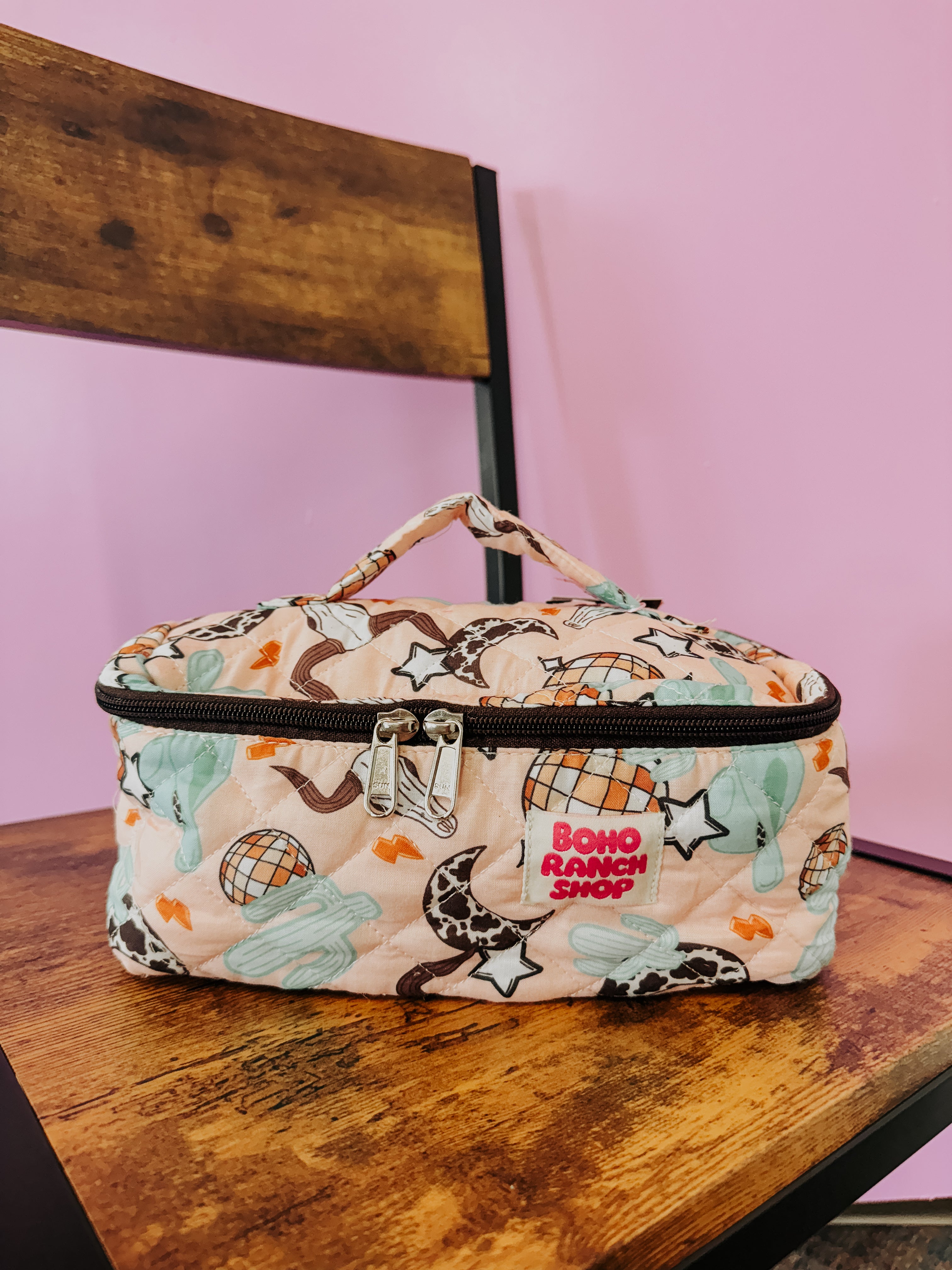 Quilted Western Makeup Bag | Cowgirl Cosmetic Bag