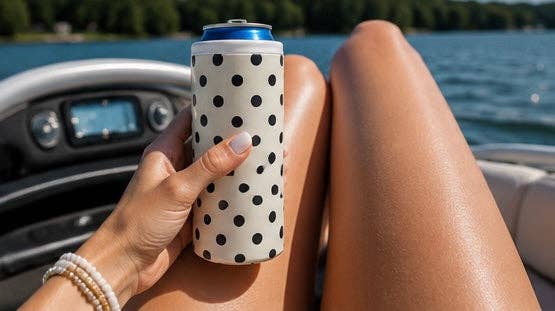 Hard Can Koozie Polka Dot