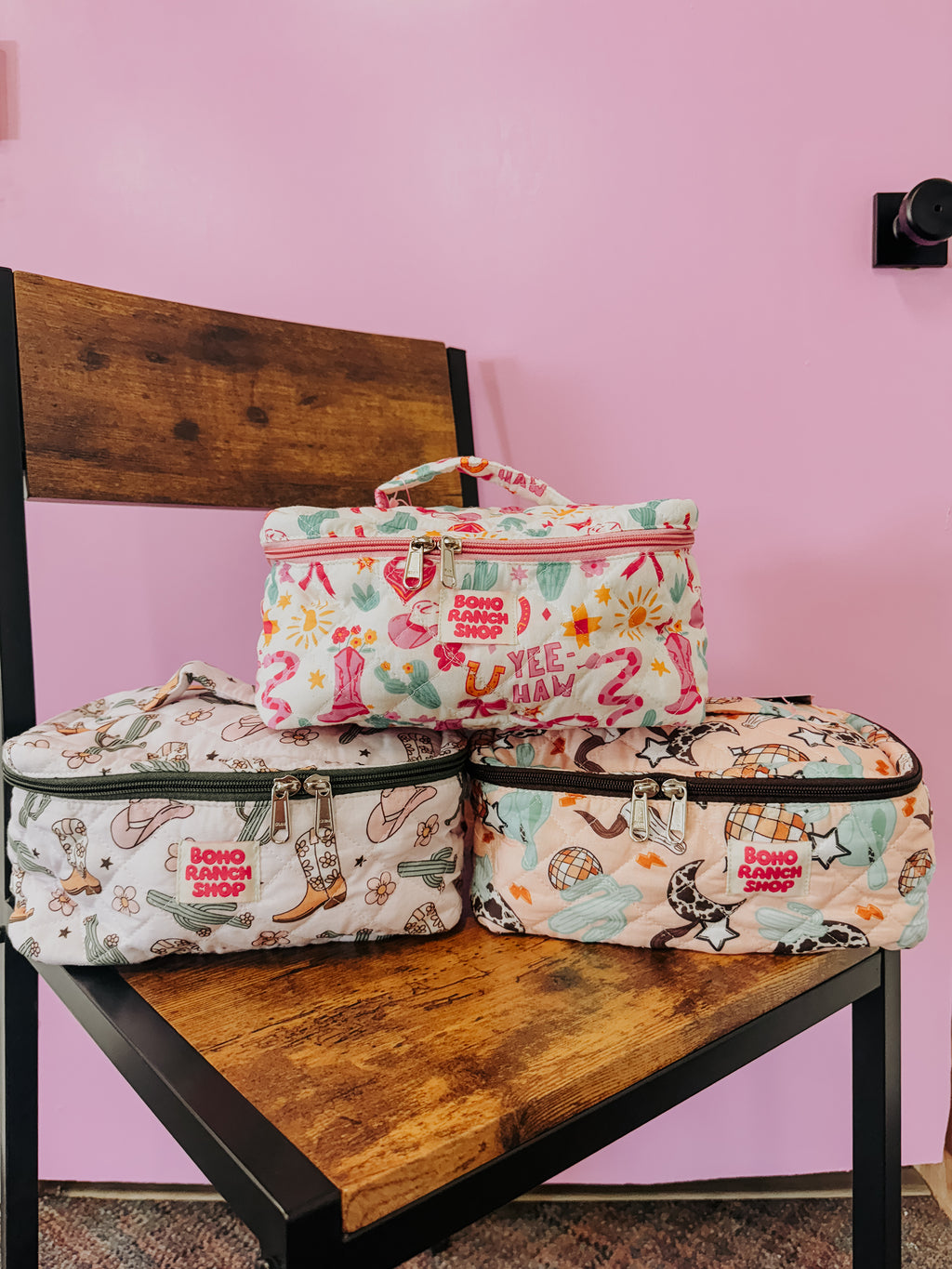 Quilted Western Makeup Bag | Cowgirl Cosmetic Bag