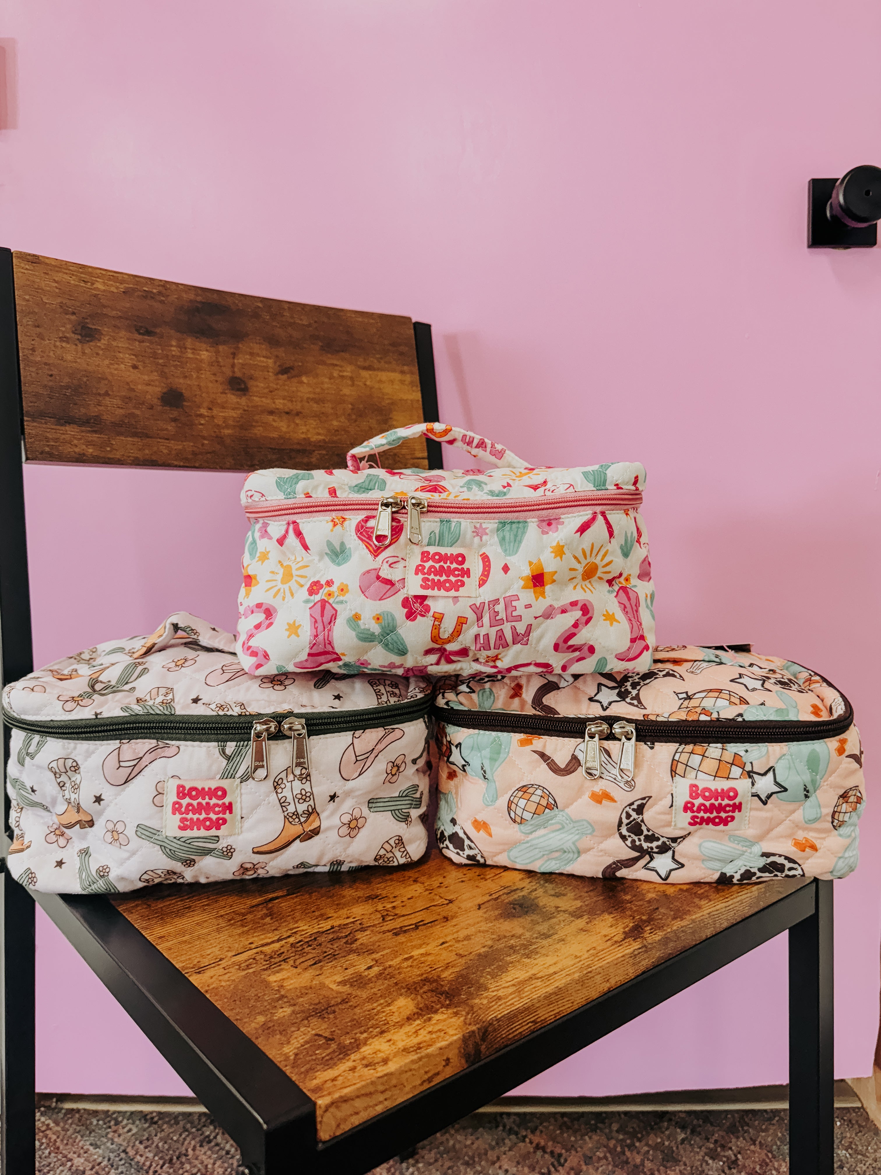 Quilted Western Makeup Bag | Cowgirl Cosmetic Bag