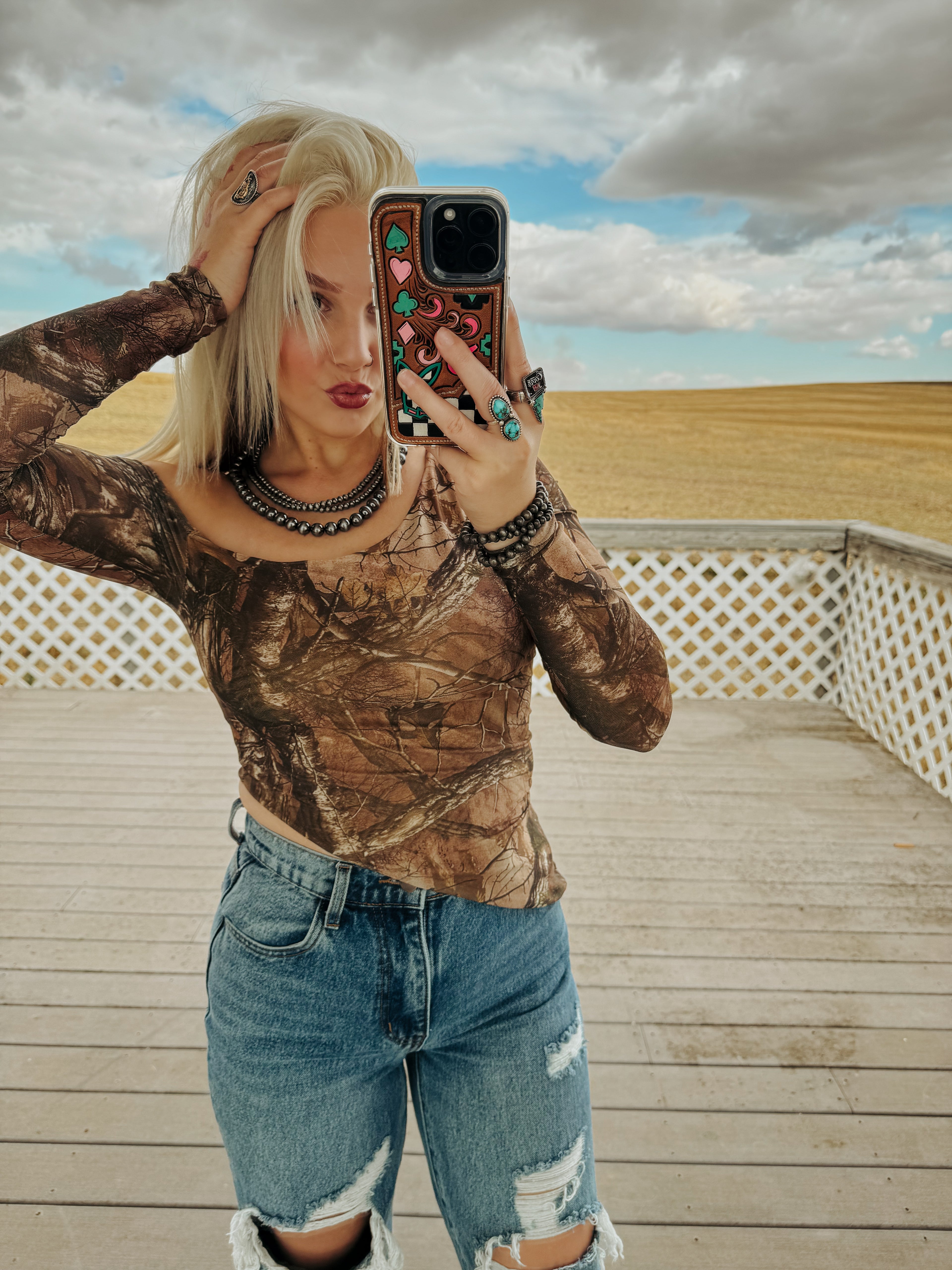 REMIA CAMO ASYMMETRICAL TOP