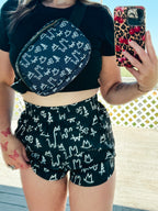 BLACK BRANDED BUMBAG