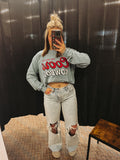 Coors Cowboy Distressed Sweatshirt Denim