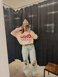Coors Cowboy Distressed Sweatshirt Pink