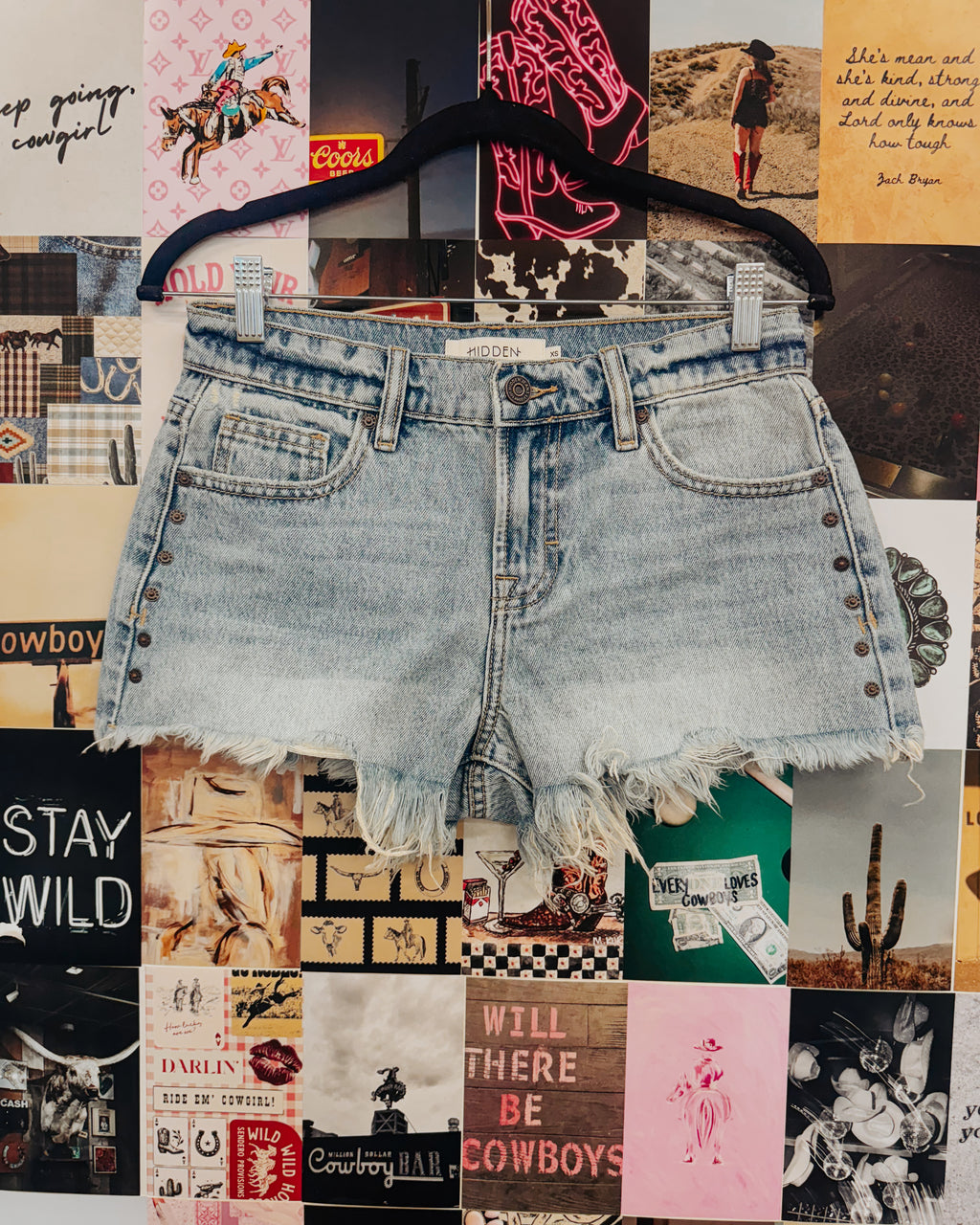 Rowdy Rivet Medium Wash Shorts