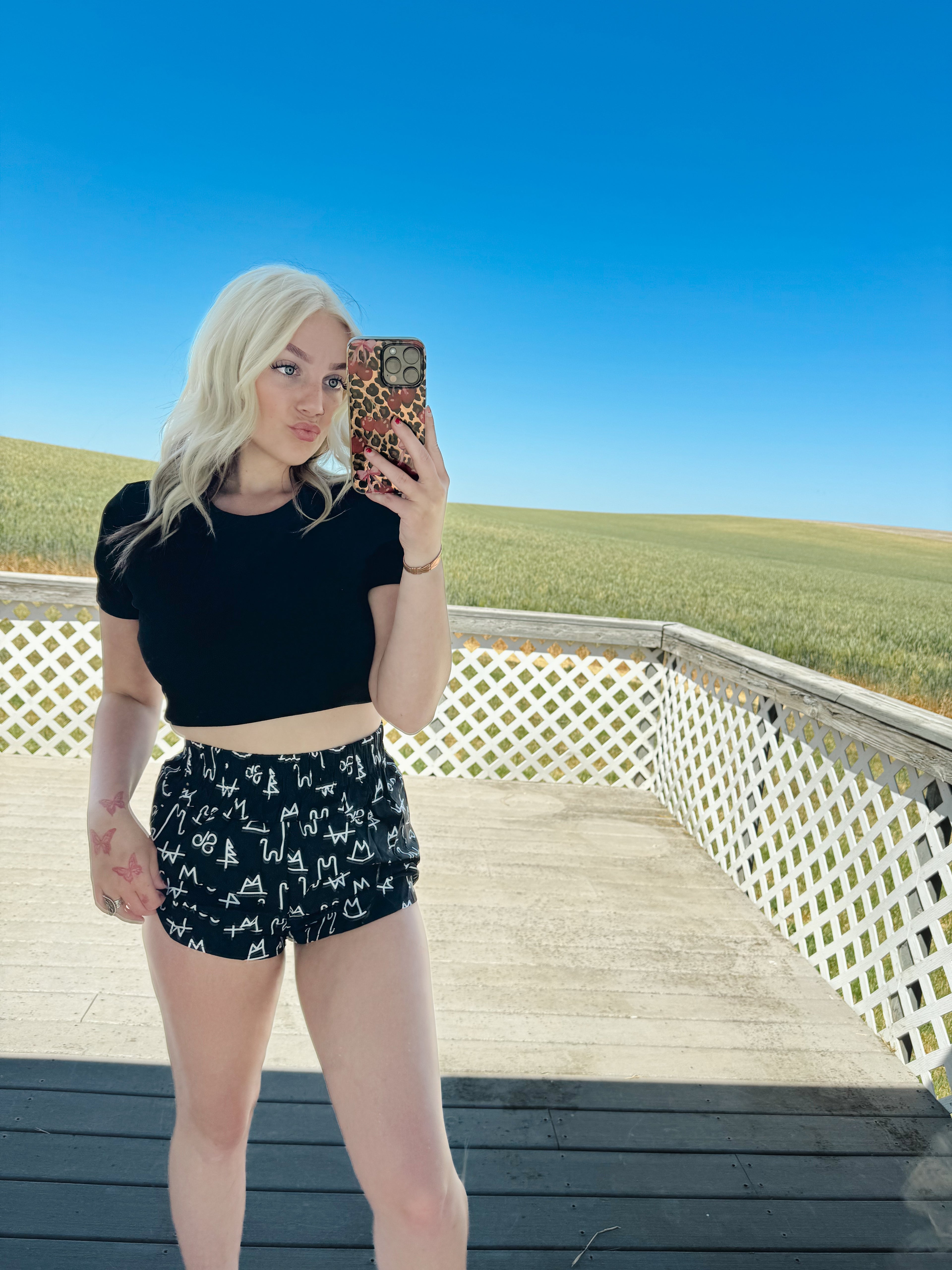 BLACK BRANDED SHORTS