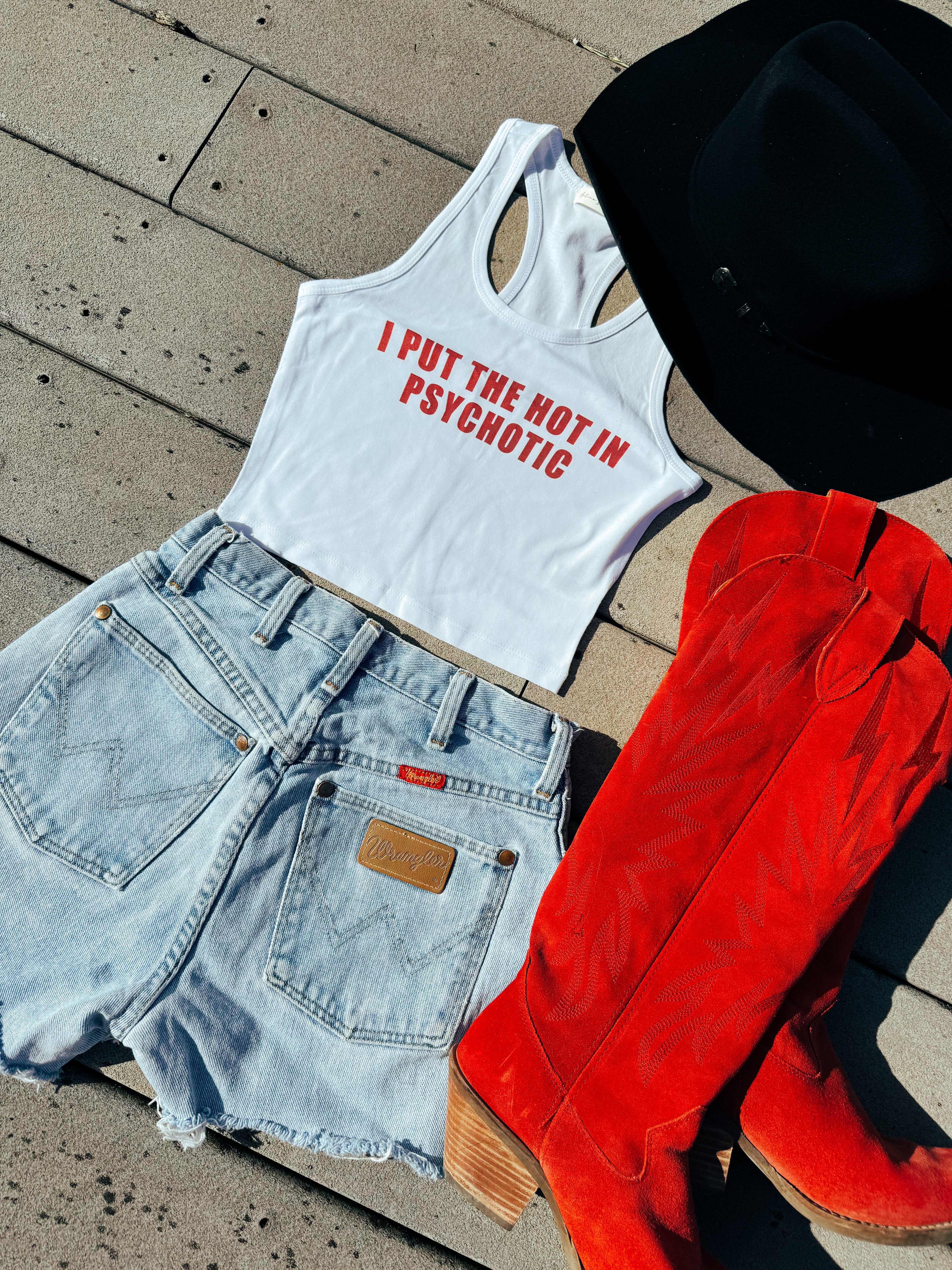 HOT IN PSYCHOTIC CROP TANK