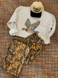 Faux Rhinestone Mallard Crewneck