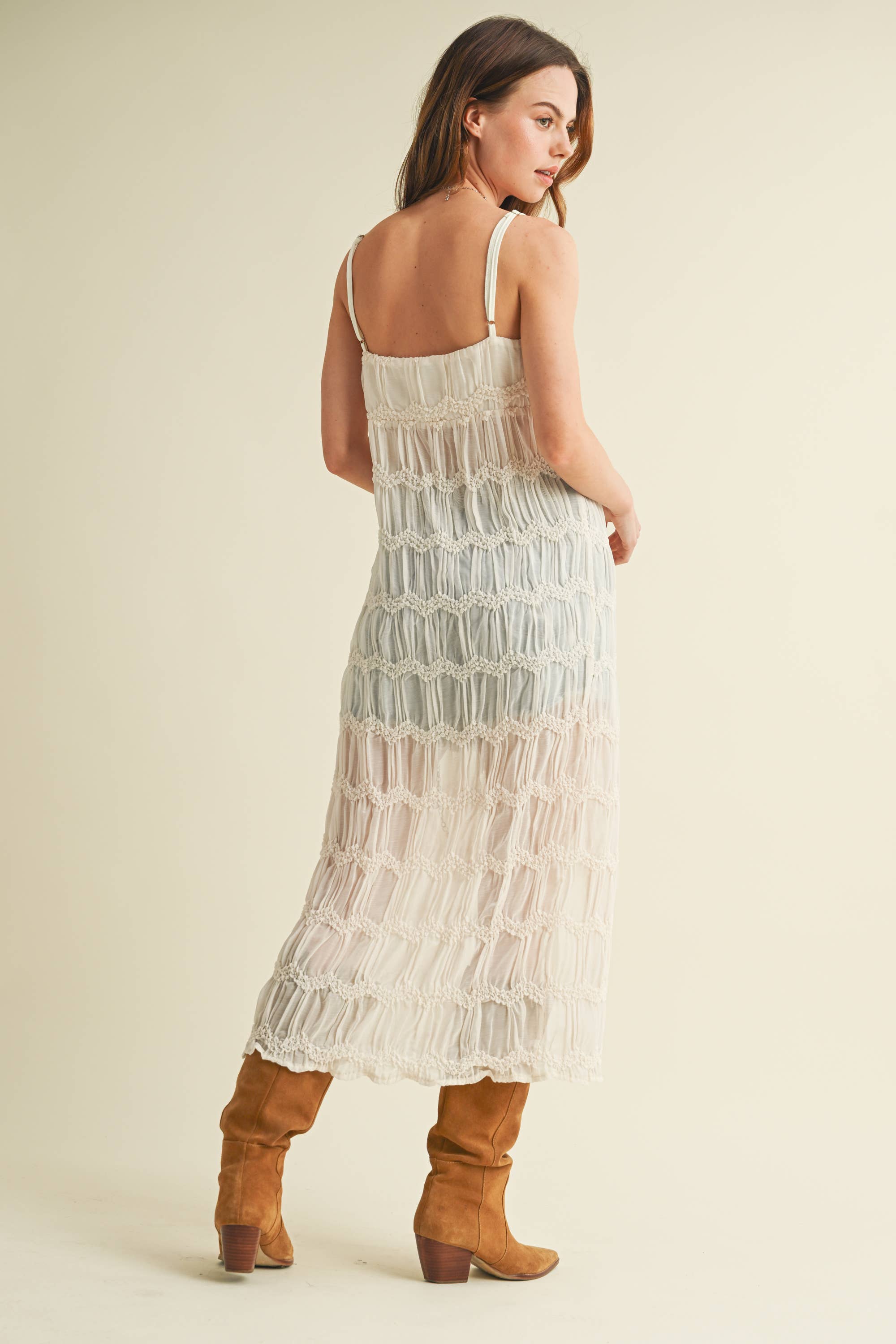 Textured Lace Open Front Duster